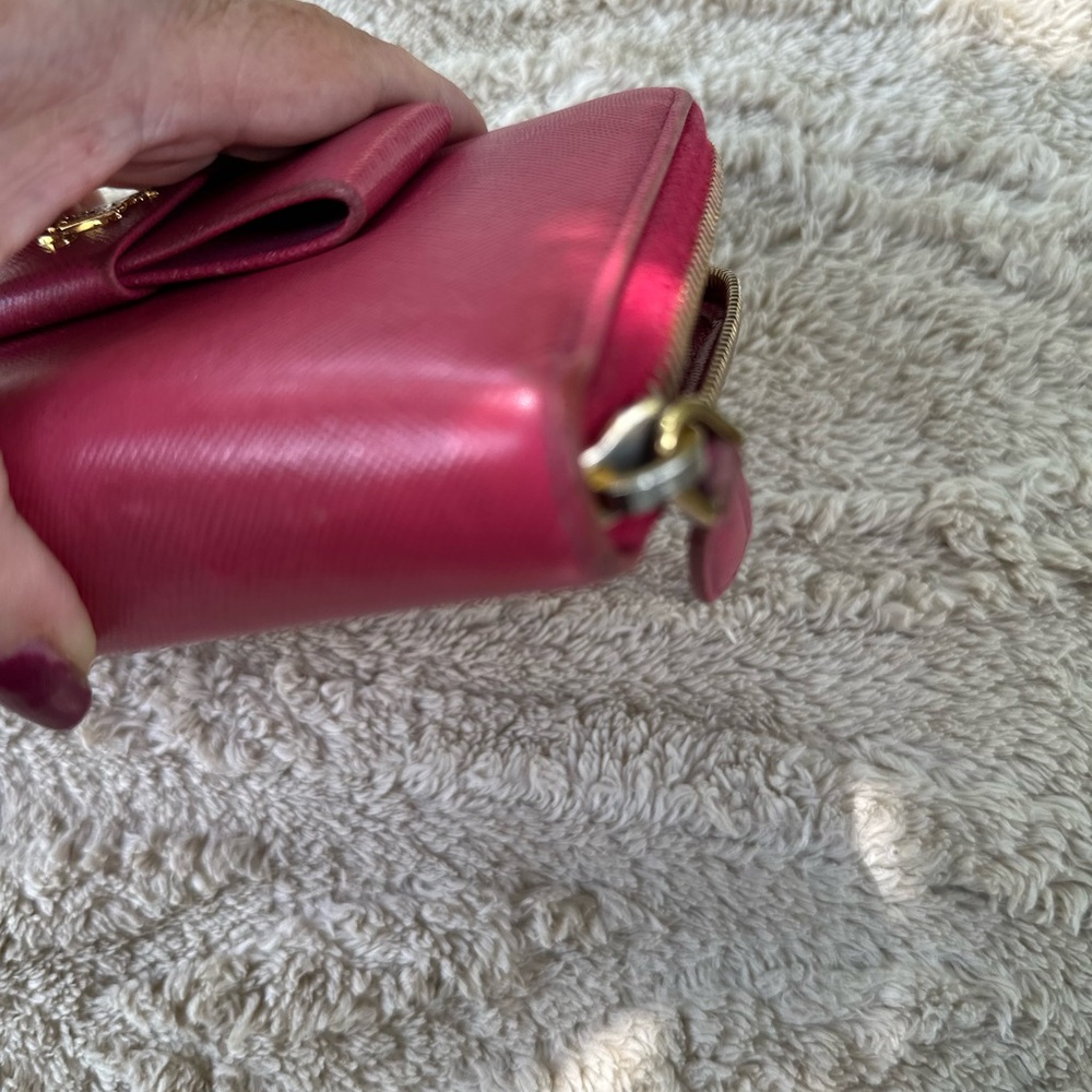 Prada Saffiano Bow Zip Around Wallet this is used please see all pictures - Picture 7 of 11